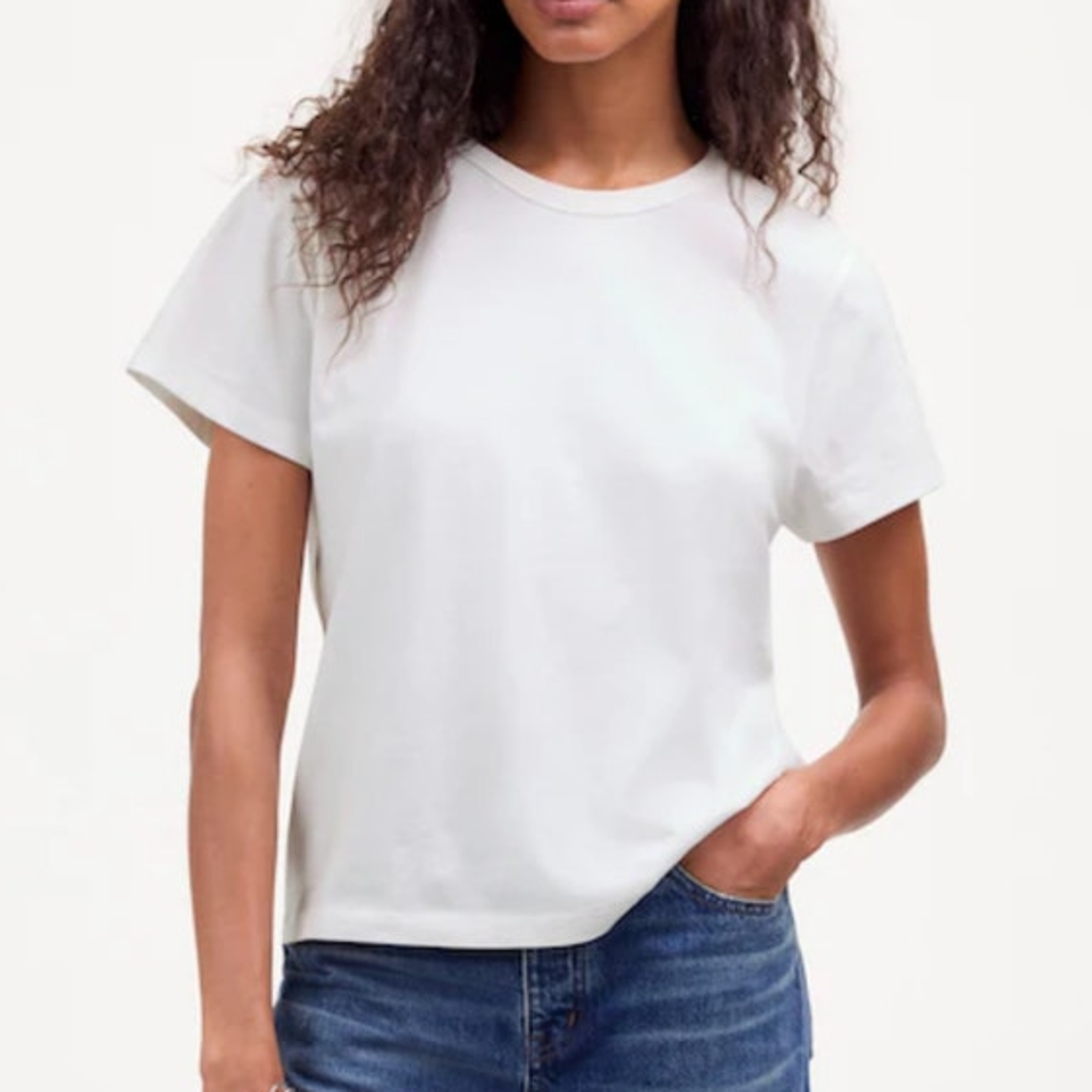 Madewell The Perfect Crewneck Tee Allday Jersey Eyelet White Size Xxs Nwt